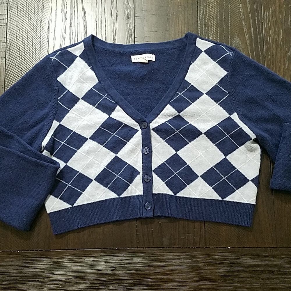 Cropped button up sweater